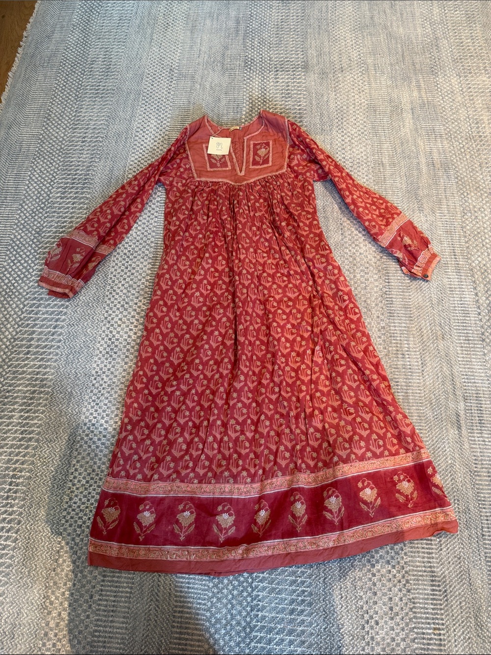 Matta Dusty Rose Floral Patchwork Peasant Top